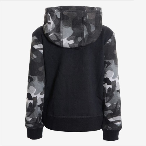 Nike Boys Sportswear Club Fleece Camo Hoodie Black / Grey / White SZ 6 NEW - Picture 2 of 9