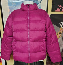 Time And Tru Fuschia Winter Puffer Jacket Coat Girls Youth Large 12-14 Nice