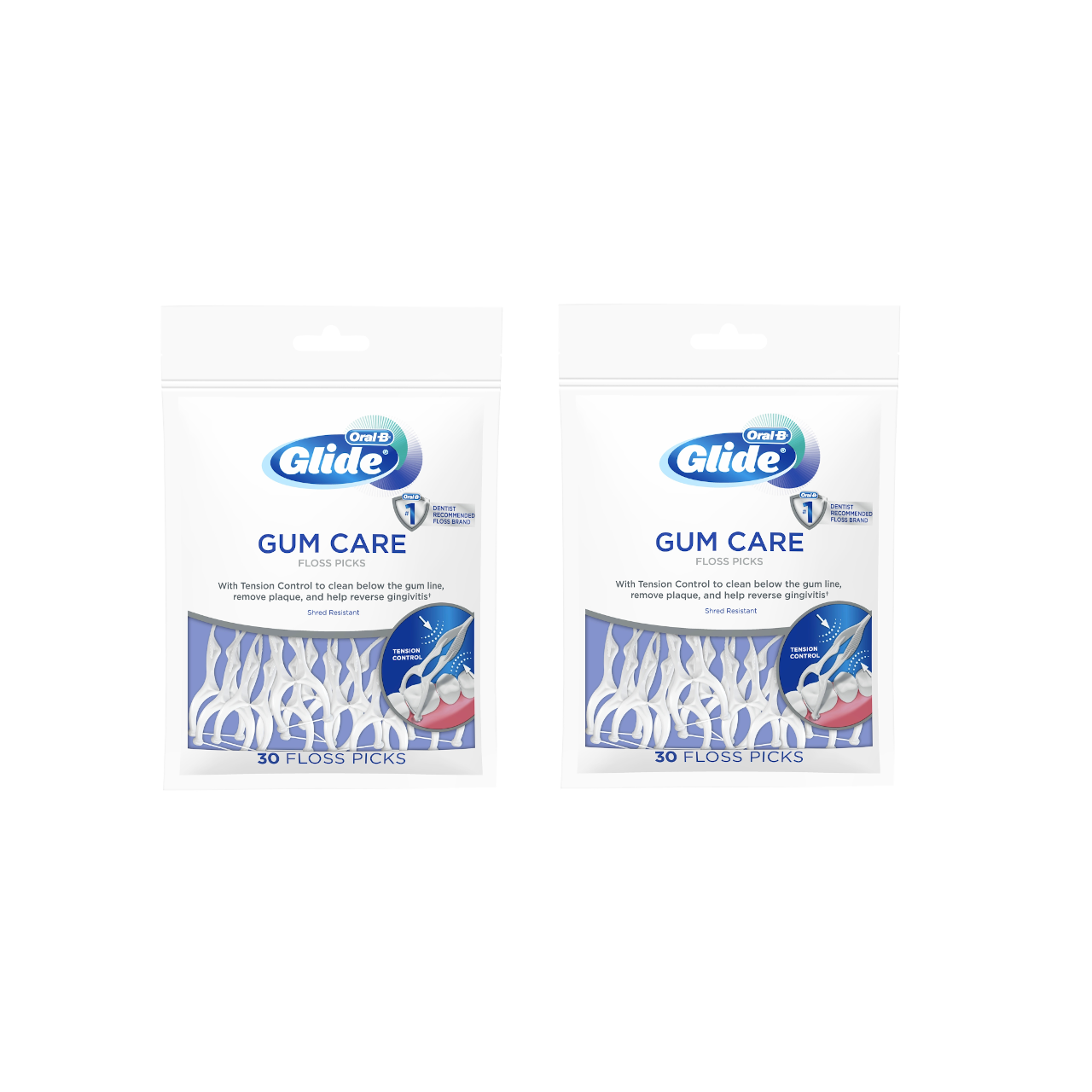 Oral B Glide Floss Picks 30 Pack Dental Flosser Shred Resistant Tension