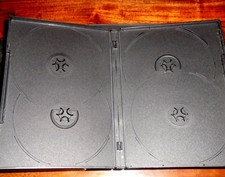 lot of 5 Black Replacement Empty DVD Cover, Holds 4 Disc CD Storage Case 14mm