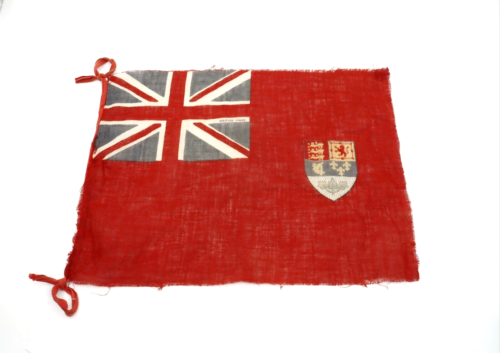 Drapeau du Canada en coton/linge de la Seconde Guerre mondiale - Canadian Royal Red Ensign original fabriqué en Grande-Bretagne - Photo 1 sur 5