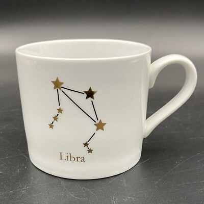 Zodiac Mug Libra Large Heavy White Gold Coffee Tea Cup World Market