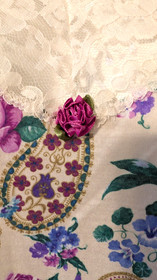 Vtg Carole Sleeveless Floral Purple Lace Sleep Dress Lingerie Gown NWOT-Small