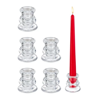 Stabkerzenhalter glas Stabkerzenständer Tischkerzenhalter Tischkerzenleuchter - Bild 1 von 4
