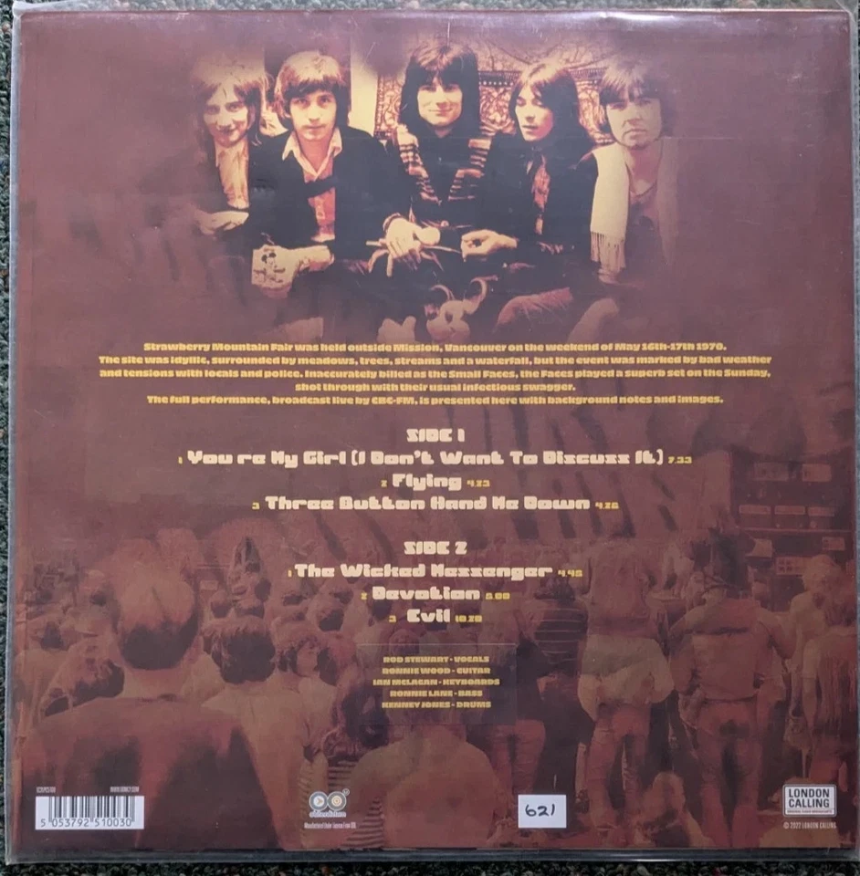 Rod Stewart & The Faces – Strawberry Mountain Fair 1970 (Ltd 180g Vinyl LP) NEW - Image 2 of 2