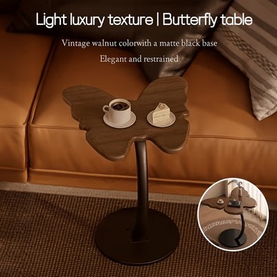 C-Shaped End Table with Rolling Wheels, Swivel Tray Sofa Side Table with Storage