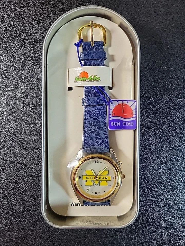 Reloj iluminador Sun-Glo vintage Michigan Wolverines - no funciona como está Foto 2 de 4