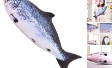 24 Inch Simulation Fish Plush Toy Pillow Soft Fish Cushion Salmon-24 Inches