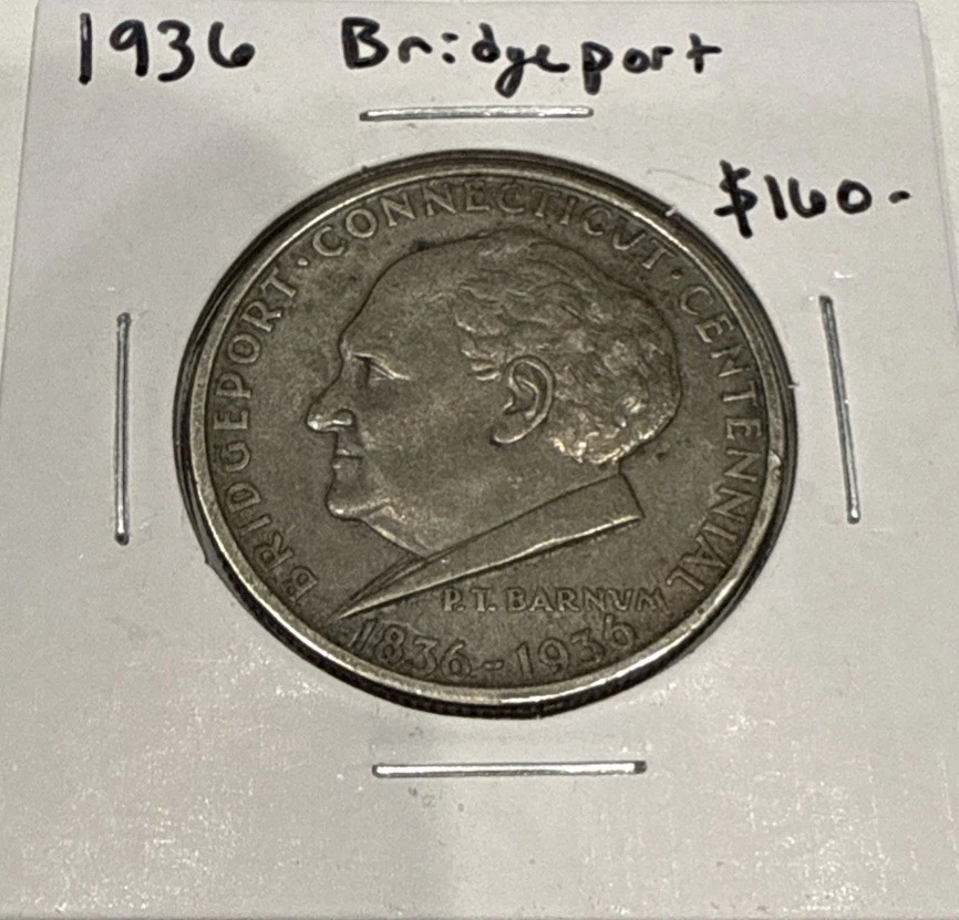 1936 Bridgeport Connecticut Commemorative Silver Half Dollar 50C Coin - Image 3 of 4