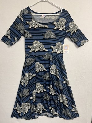 -NWT- LuLa Roe Size L Blue Floral Dress
