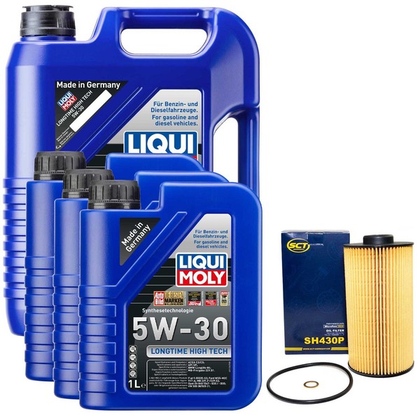 MotoröL Set High Tech 5W-30 Liqui Moly 8 Liter + ÖLfilter FüR Alpina BMW 5Er 7Er-image