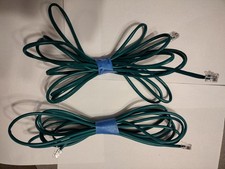 Two Each, Green 10 Foot Landline Telephone Cable RJ11 Telephone Cord