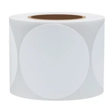 White Color Coding Dot Labels Round Semi Gloss Paper Stickers Adhesive Label ...