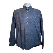 Ben Sherman Men  s Purple Black Check Long Sleeve Sleeve Button Up Shirt L