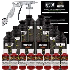 U-POL Raptor Tintable Blood Red Spray-On Truck Bed Liner Spray Gun, 8 Liters