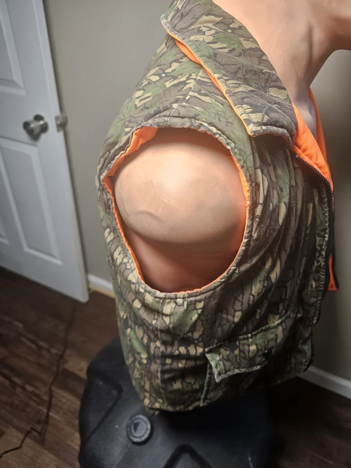 Vintage Winchester Reversible Vest Mens Medium/Hi-Vis Orange Pockets Hunting - Image 2 of 4