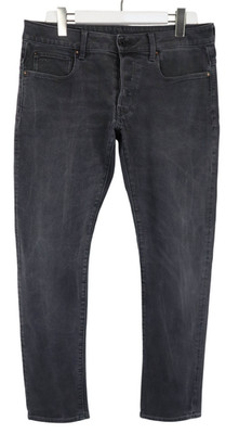 G-STAR 3301 Slim Jeans Herren W32/~L30 Fade Effect Button Fly Stretch Schwarz