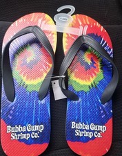 Bubba Gump Shrimp Company Tie Dye FLIP FLOPS XL Men Forrest Gump Sandals