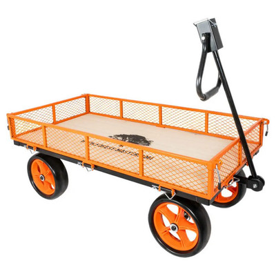 Forest Master Gartenwagen Rollwagen - Schwerlast mit herunterklappbaren Gitterseiten