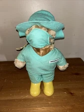 VINTAGE PADDINGTON MD PLUSH BEAR- 14" EDEN TOYS 1981- GOOD CONTITION TAGS DOCTOR