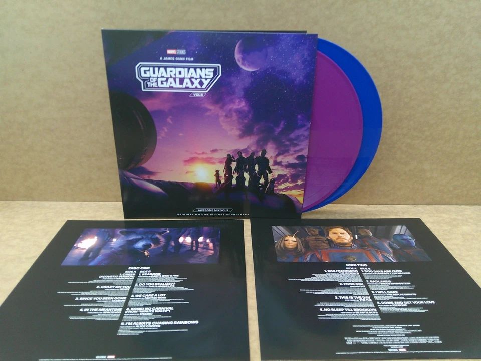 Guardians of the Galaxy Vol. 3 Awesome Mix -2 LP Purple Vinyl with Poster NEW