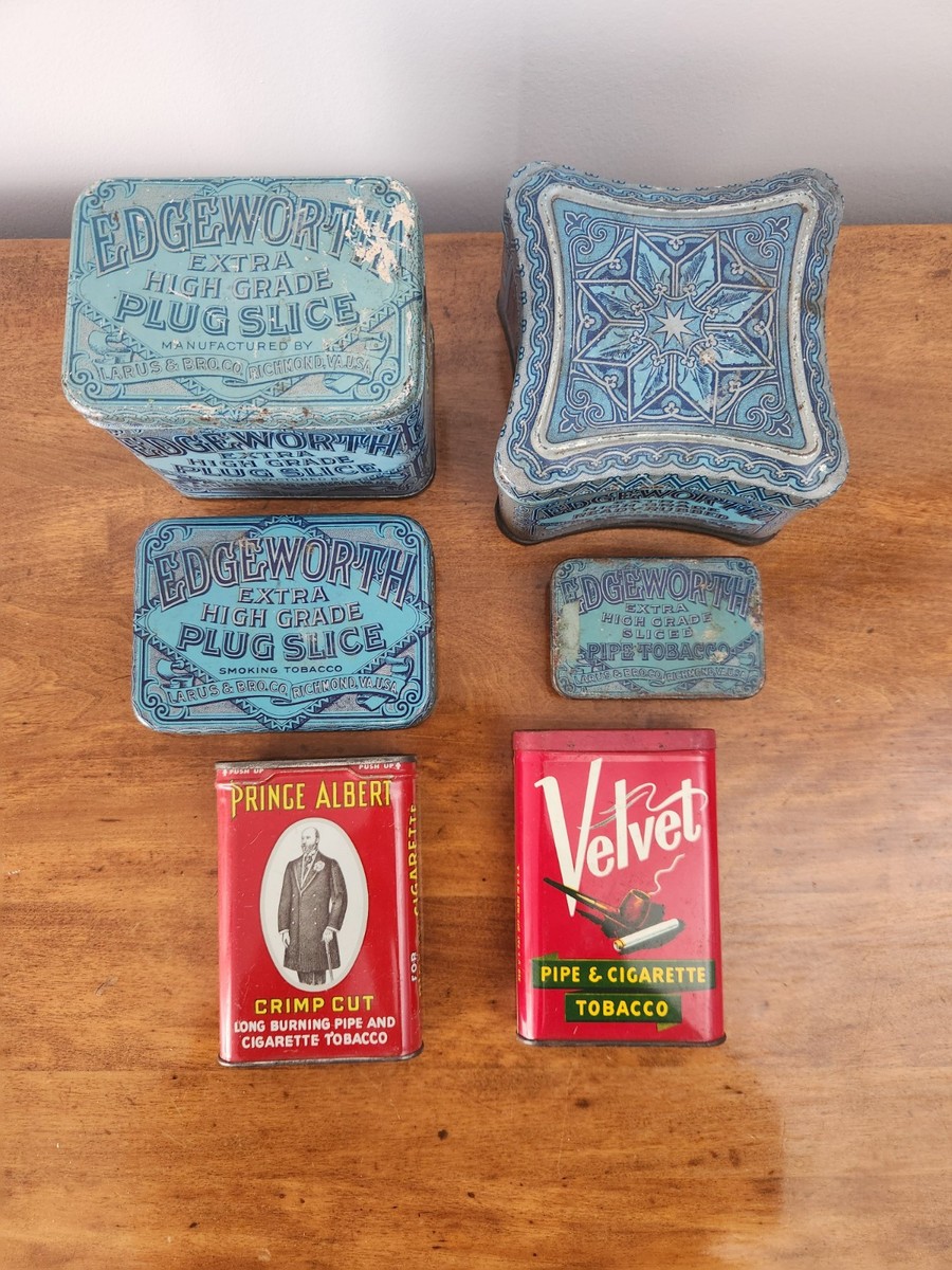 6 Vintage Tobacco Tin Lot Edgeworth Prince Albert Velvet
