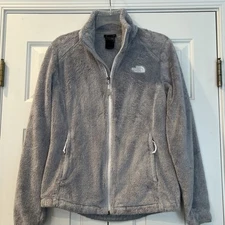 The North Face women’s fleece full zip jacket size S light gray