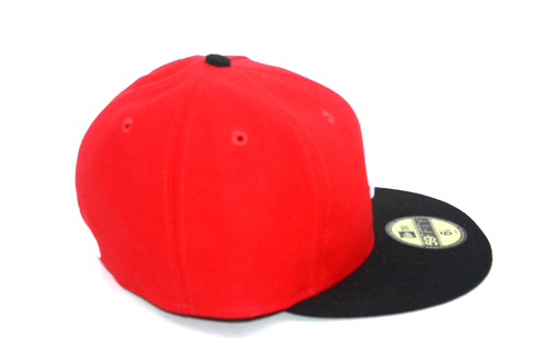 New Era Cincinnati Reds ROAD 59Fifty Fitted Hat Red/Black MLB Cap Size 6 7/8 - Picture 4 of 6