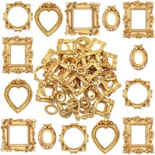100 Pieces Gold Vintage Resin Picture Frame Antique Photo Mini Resin Jewelry ...
