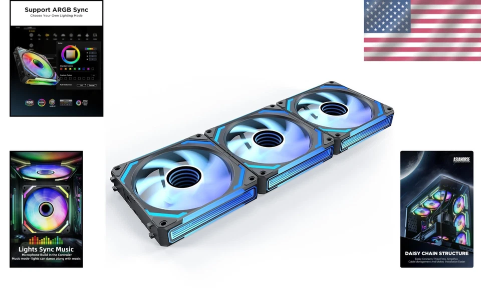 120mm RGB Fans for PCs - Dynamic Lighting & Efficient Cooling with FBD Design - Image 2 of 4