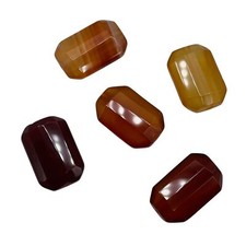 Faceted Carnelian Agate 12x18mm Rectangular Beads  5 Beads 
