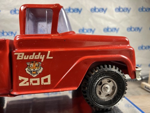 Camion pick-up zoo da viaggio Buddy L rosso vintage - Foto 13 di 13