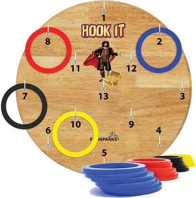 oop ring toss game for kids and adults - includes 24 rings and extra hooks!