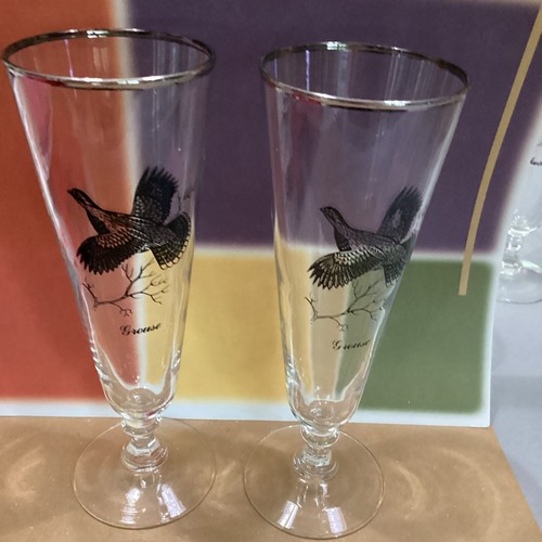 SET OF 2 PHILTZNER WILD GAME BIRD GLASSES GRAUSE - Picture 2 of 11