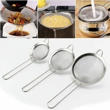 Stainless Steel Fine Mesh Oil Strainer Flour Colander Sifter Sieve Kitchen Tool