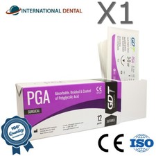 Dental 3-0 GDT Braided Sutures 75cm Coated PGA Abs0rbabl Violet 12Pcs/Box