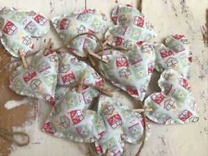 Shabby Chic Heart Bunting Retro Pinks Filled Hearts 1m 10 Hearts