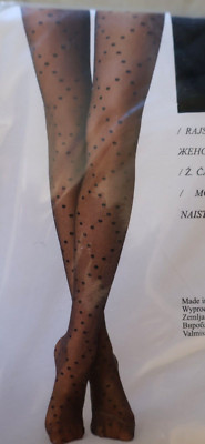 NEW Calzedonia Fashion Sheer Tights   SIZE 1/2 S/M Black Diamond Pattern Dots