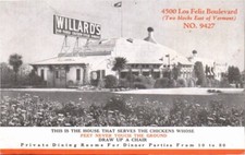 c1900s Willards Chicken Dinners Loz Feliz Boulevard Los Angeles CA PMC Postcard