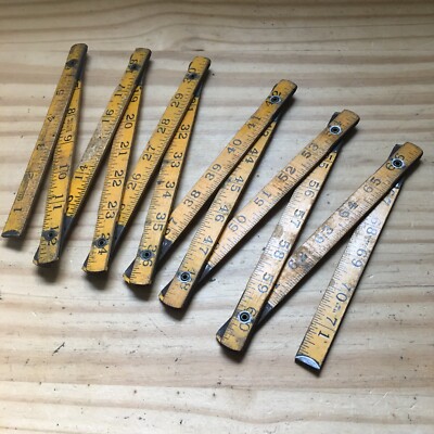 Vintage 60s Eagle Wood Rule 72 inch Extension Folding Zig Zig Ruler Made in USA