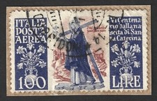 Italy 1948 Airmail St. Catherine 100 lire used