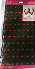 Gems Rhinestones Red Round Bling Gem Jolee's Stickers Crafts Scrapbook