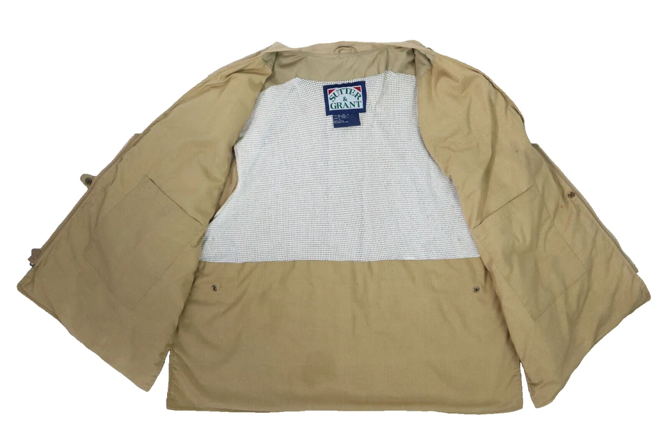 SUTTER & GRANT Men’s XL Brown Fishing Photographer Utility Vest Jacket Pockets - Image 4 of 4