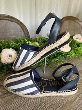 Sam Edelman 8 espadrilles flats  Vivian  blue/white stripes New