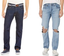 Pantalones de mezclilla Levis 501 corte original para hombre pierna recta tiro clásico botón mosca
