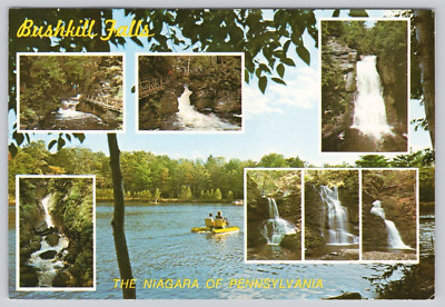 Bushkill Falls Niagara of Pennsylvania Bushkill  multi view 6x4 Postcard d3