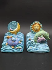 KidsLine Handpainted Dolphin and Sea Turtle  Bookends Kids Toddlers