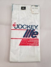 Vtg 1985 JOCKEY Life White Tapered Boxer Short w/ Racing Vents 34 Deadstock NEW
