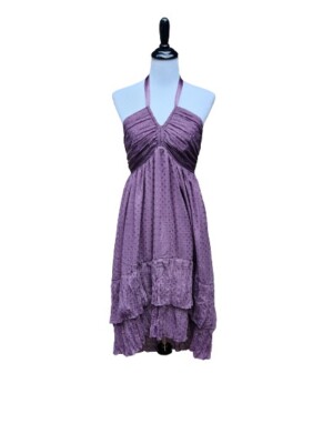 open lace back dress Marmalade Purple Ruffle Maxi Dress - 14