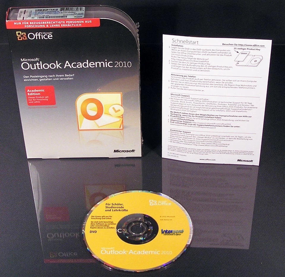Microsoft Office Outlook 2010 Vollversion Box + DVD EDU + Zweitinstallation NEU - Bild 2 von 4
